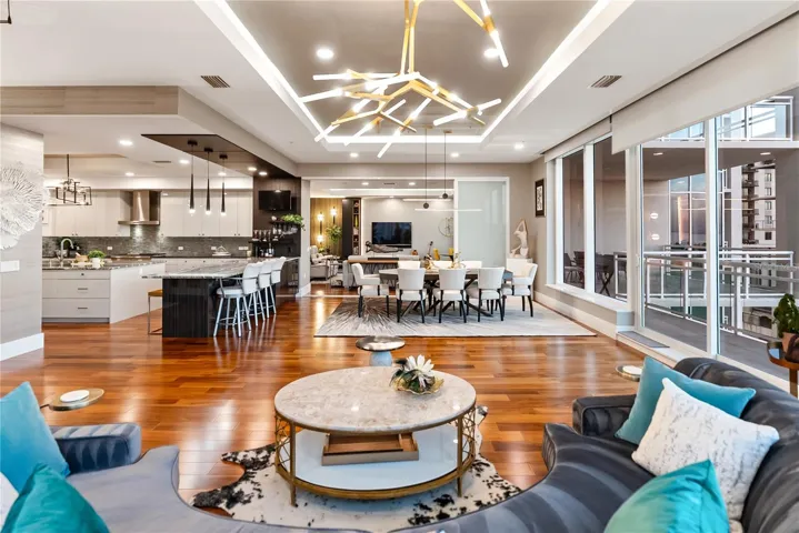 Extended living area with dedicated media room