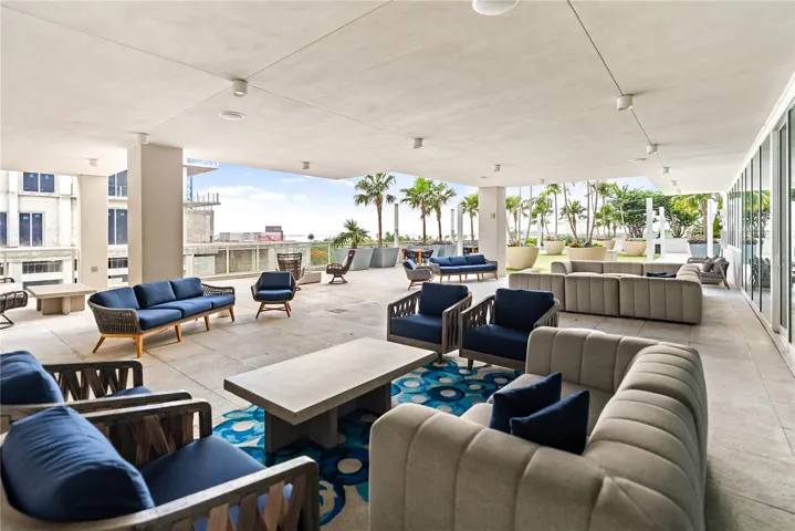 Outdoor sitting area on 5th floor, overlooking Sarasota bay