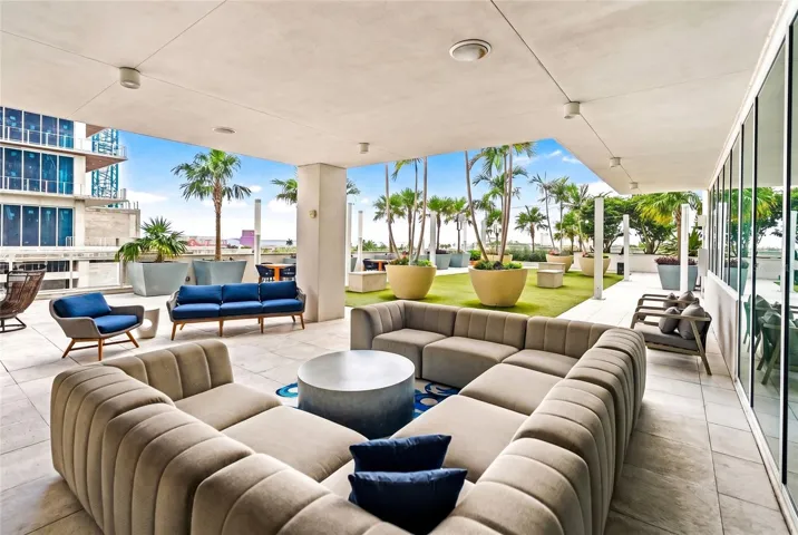 Outdoor sitting area on 5th floor, overlooking Sarasota bay