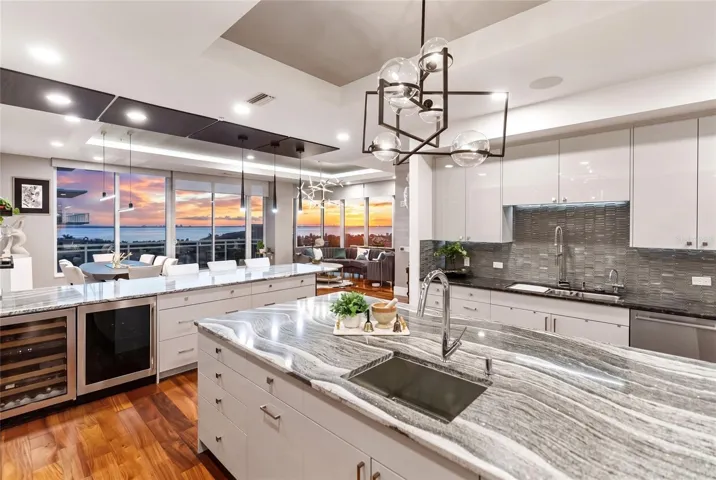 Chef's kitchen with a view