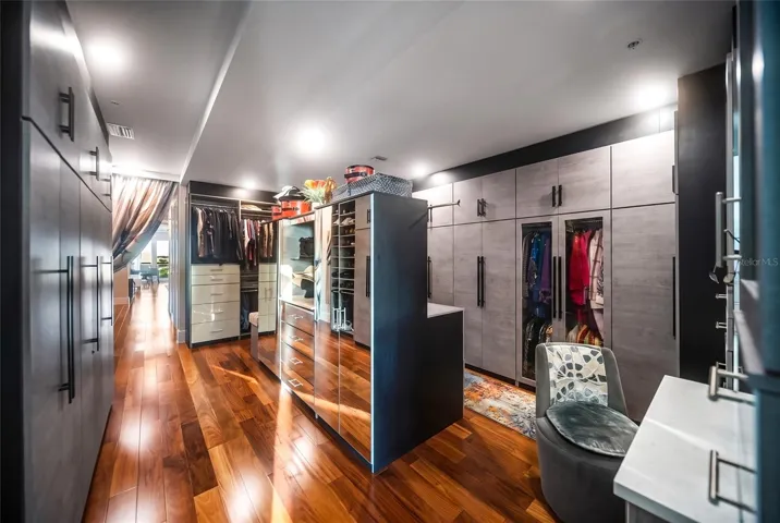 Primary closet with custom built-ins