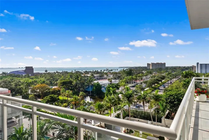 Living room terrace with stunning views of Sarasota Bay