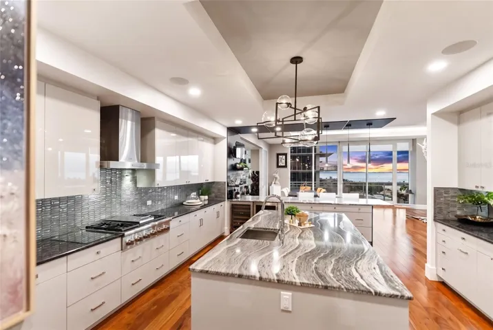 Chef's kitchen with a view