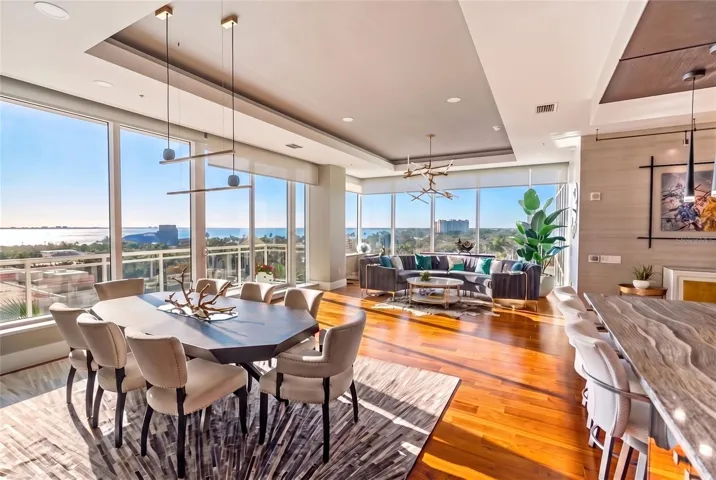 Living room over looking Sarasota Bay