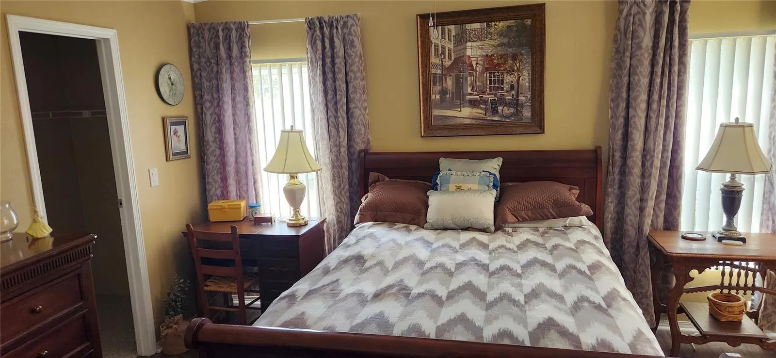 Master bedroom with walk in closet
