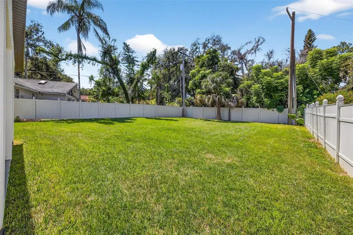 Large fenced in backyard