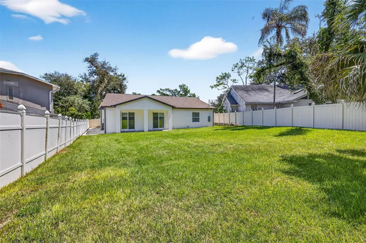 Large fenced in backyard