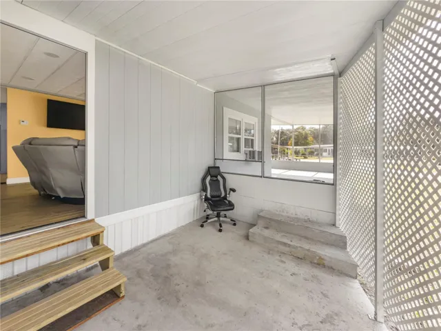 Small patio connects both sides