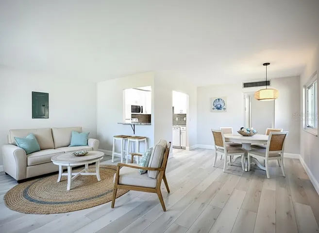 Virtually Staged. Living Room &amp; Dining area