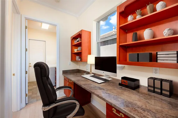 Virtually staged office. This is a great work space with internet hookup.
