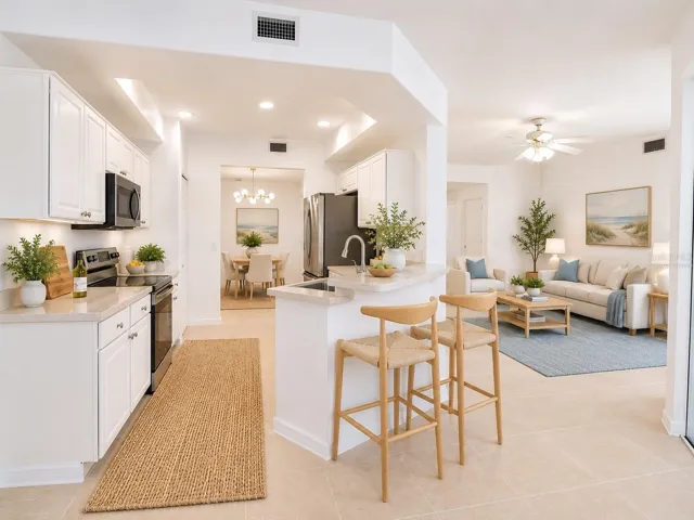 Kitchen-Living Room Virtually Staged