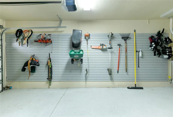 Wall slats in 3 car garage