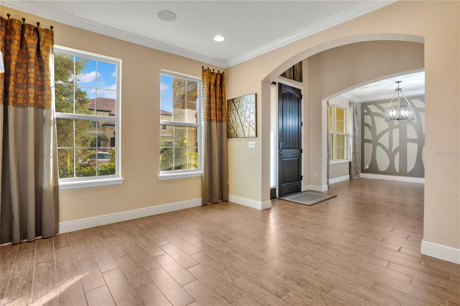 living room view of front entrance