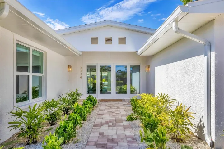 Freshly landscaped front of house