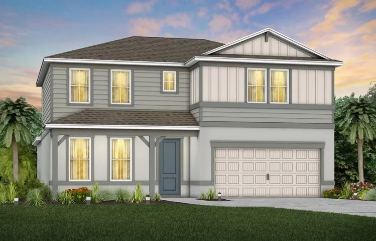 Exterior Design. Artistic rendering for this new construction home. Pictures are for illustrative purposes only. Elevations, colors and options may vary.