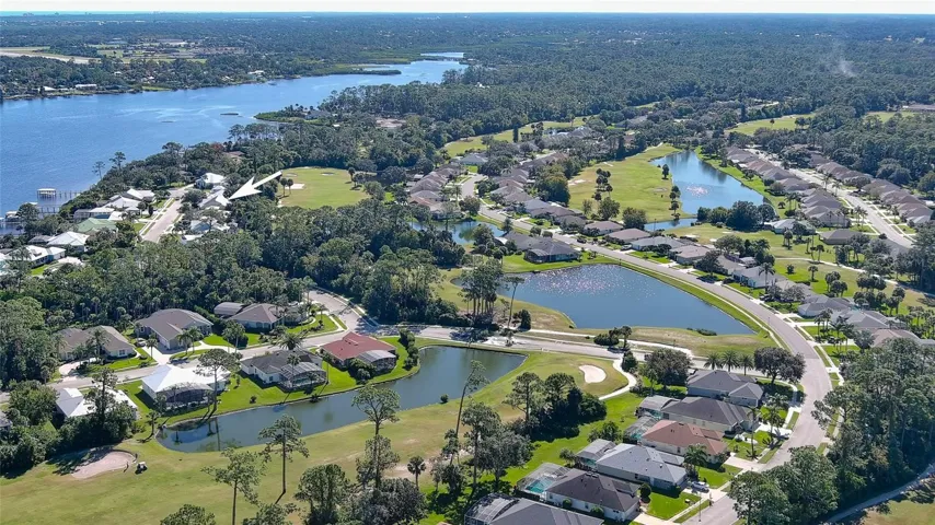 Aerial golf course view