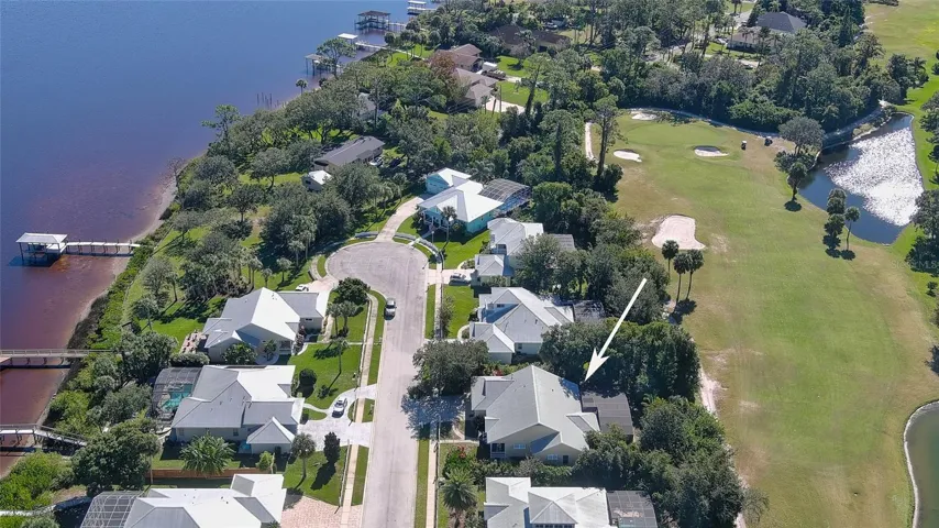 Fairway behind house