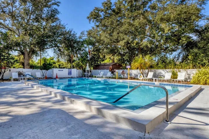 Neighborhood heated pool with a deep end for treading water