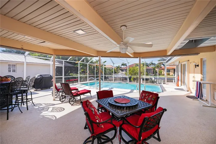 Covered Lanai with Room for Two Entertainment Areas