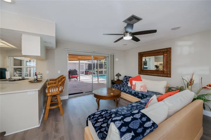 Family Room with Access to Pool Area