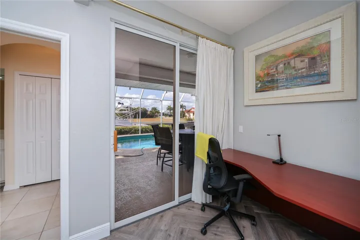 Built in Desk, Closet and Access to Pool Area