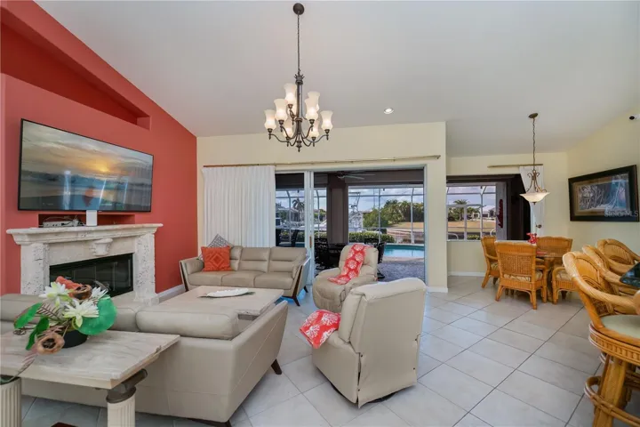 coral rock enhanced fireplace