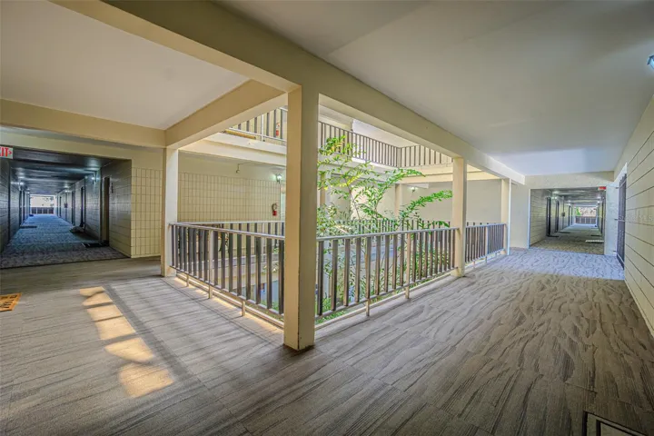 2nd floor entry balcony within gated area