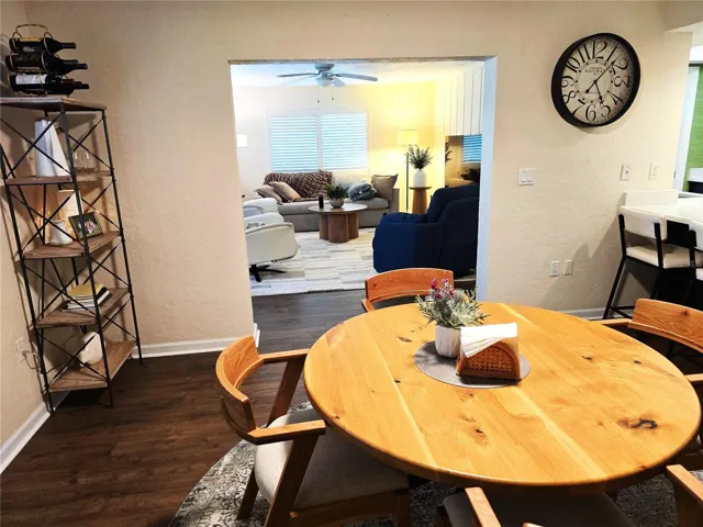 View from dining area into the family room