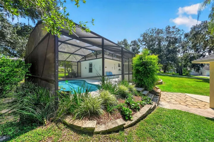side view of pool