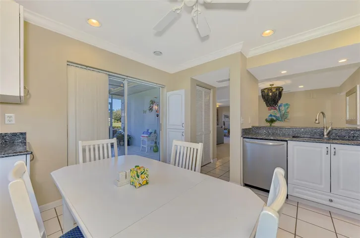 large kitchen provides space for dinette