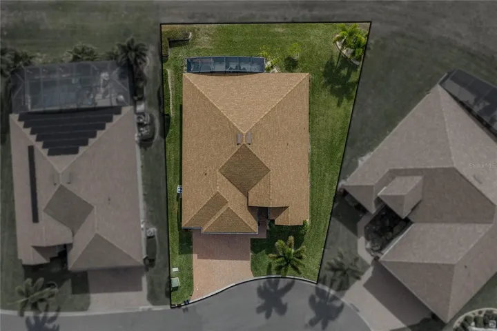 Drone view of house