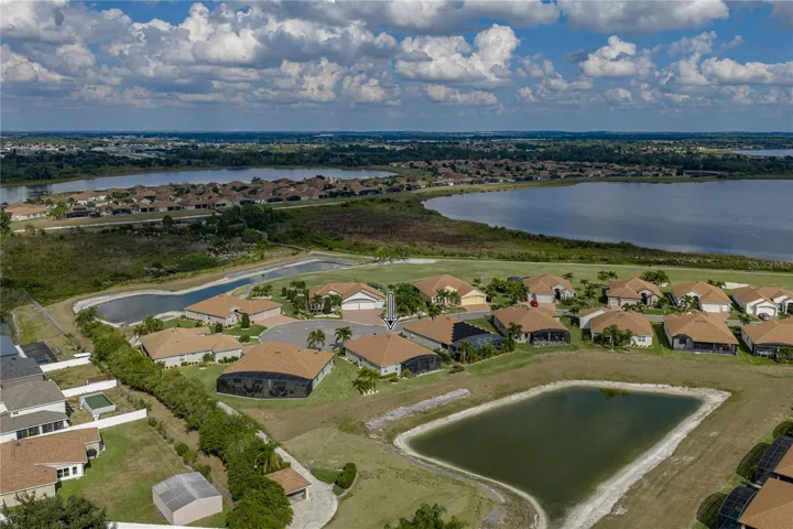 Drone view of neighborhood