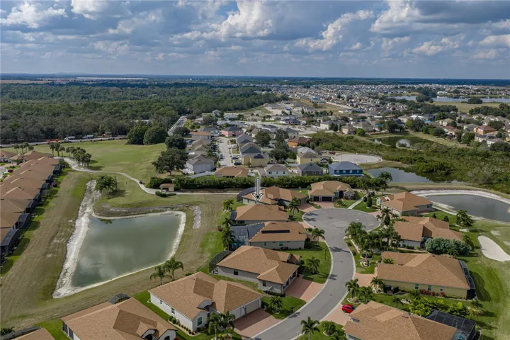 Drone view of neighborhood