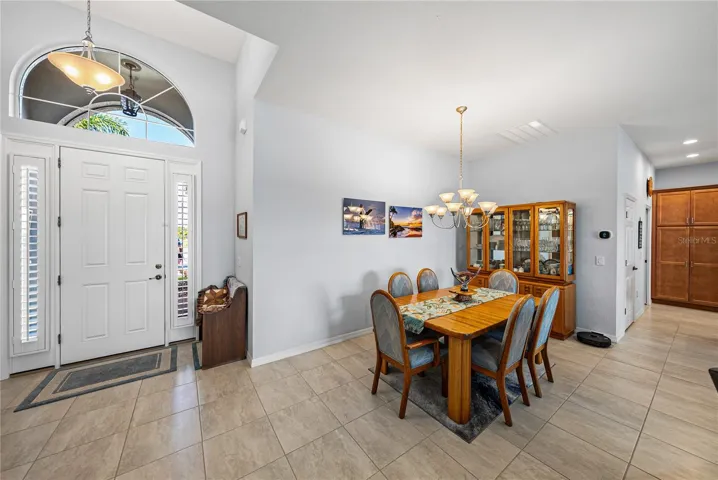 Interior front entry & dining room