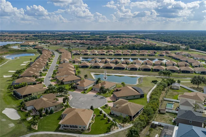 Drone view of neighborhood