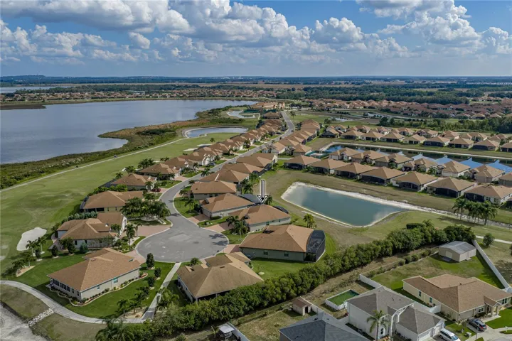Drone view of neighborhood