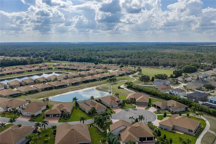 Drone view of neighborhood