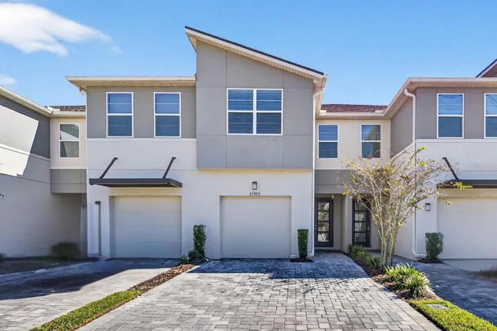 Front view of townhome