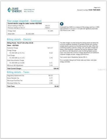 Electric bill vacant home