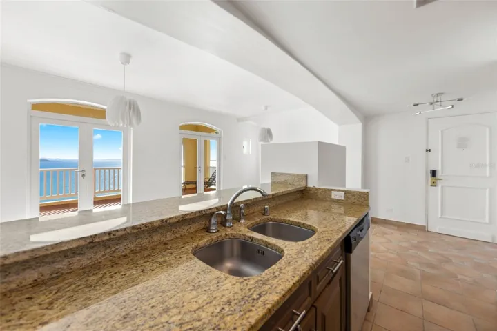 First-level kitchen with full ocean view