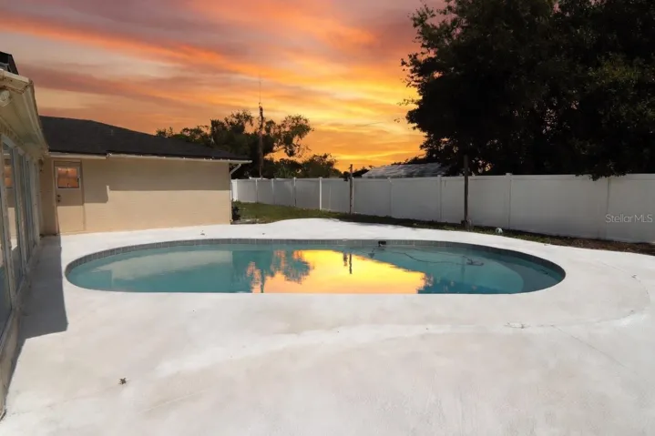 Pool and backyard