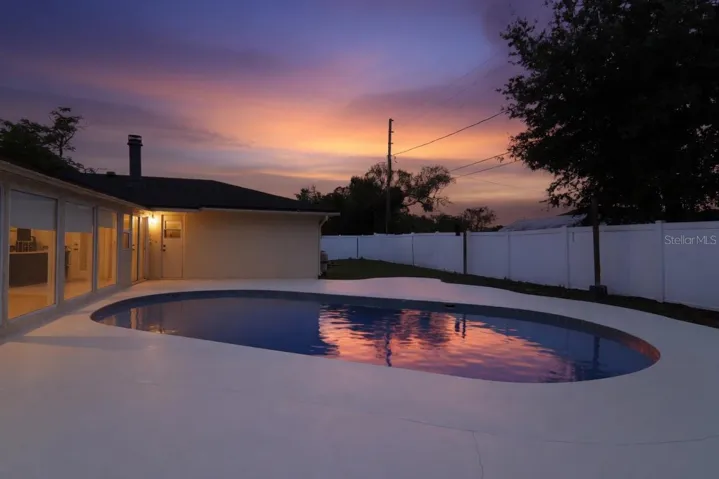 pool and backyard