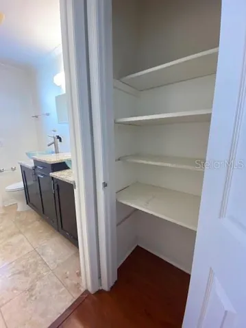 Hallway bath linen closet