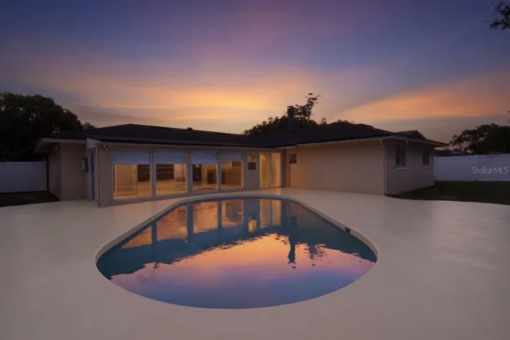 Pool and backyard