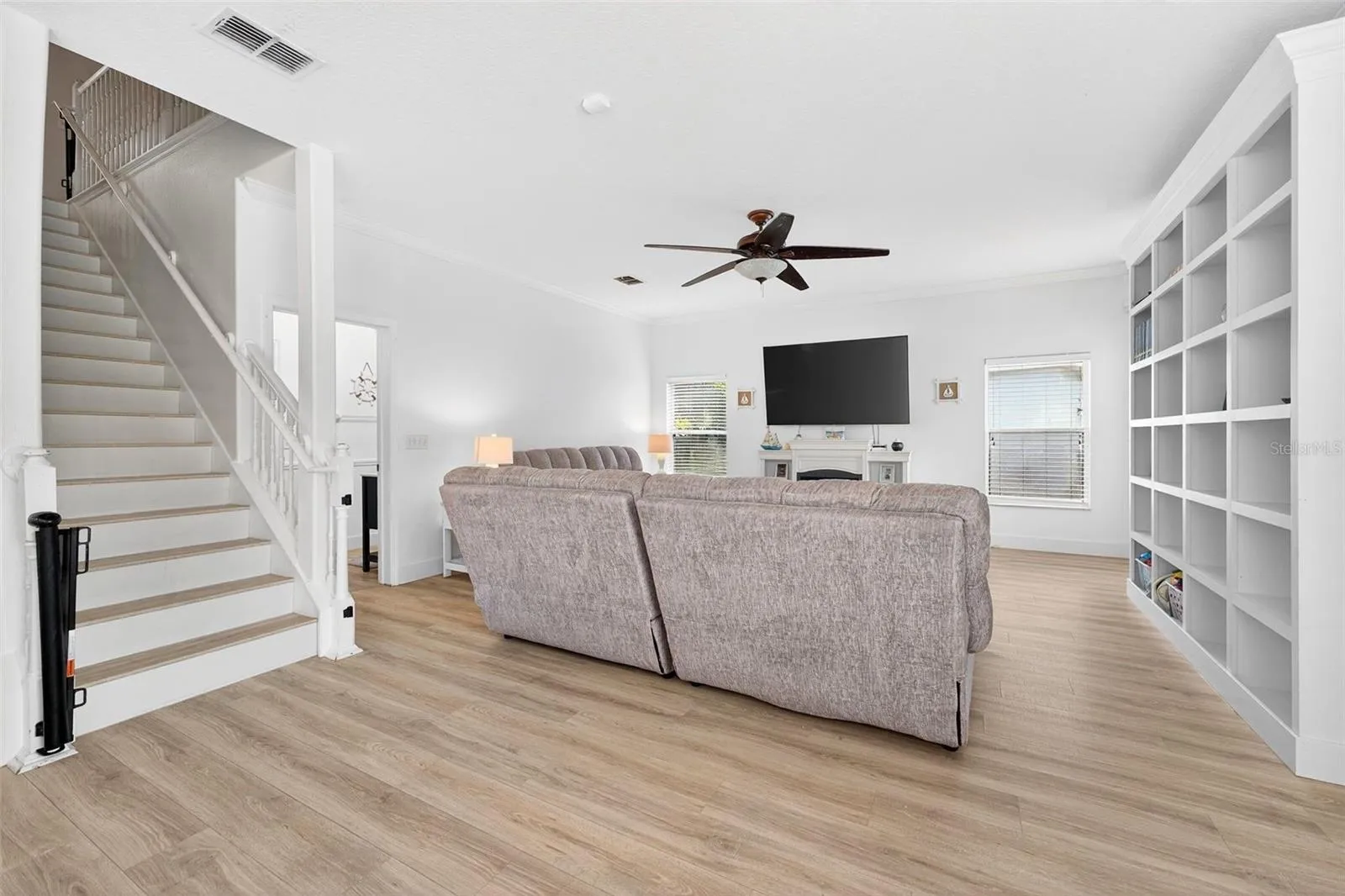 View of the family room from the kitchen