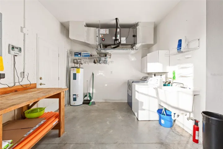 Laundry area in garage
