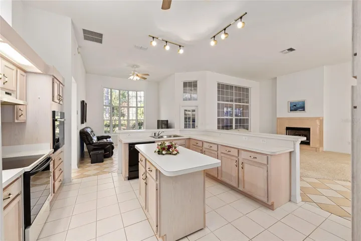View from kitchen to dining room
