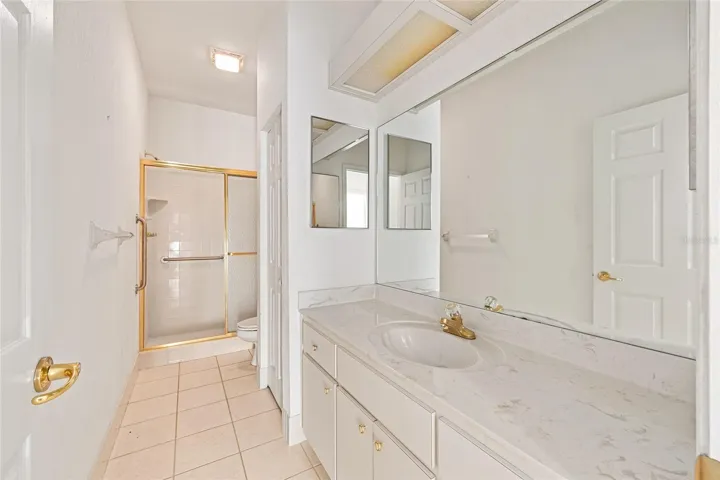 Guest bathroom with step in shower