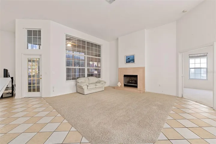 Cozy living room with fireplace