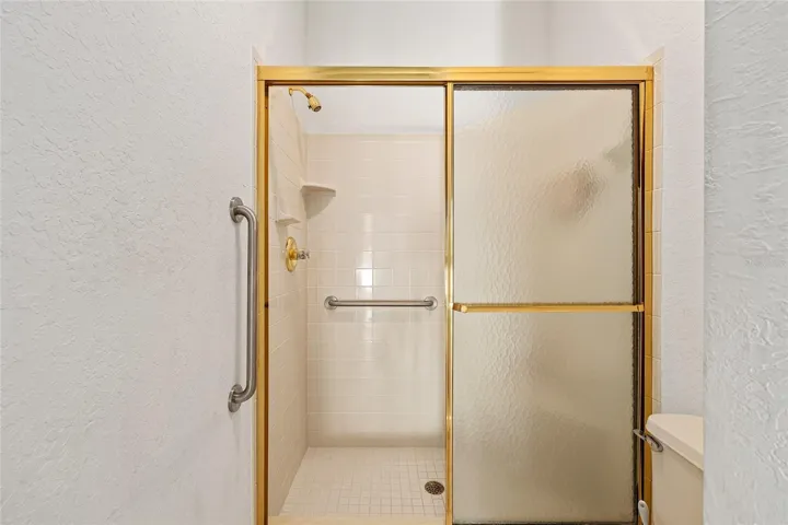 Step in shower in guest bathroom